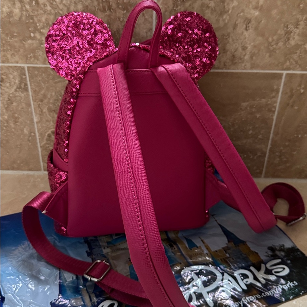 Disney Parks Loungefly Backpack Orchid Sequin - Picture 4 of 7